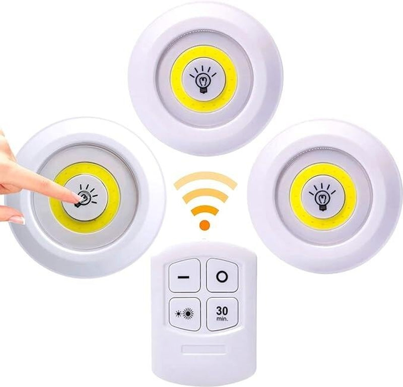 LÁMPARAS LED PARA ARMARIOS CON MANDO A DISTANCIA - Pack de 3 unidades