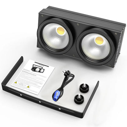 Luces LED COB DMX de 220 W y 2 ojos para Navidad