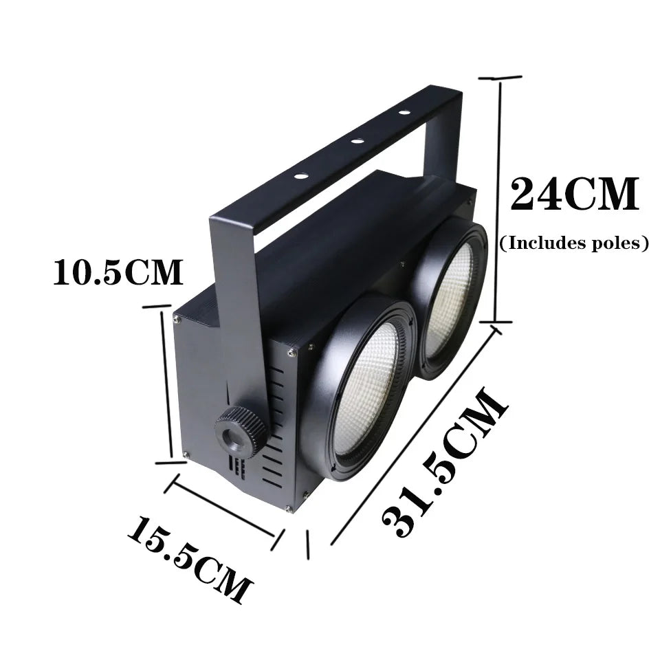 Luces LED COB DMX de 220 W y 2 ojos para Navidad